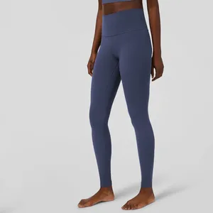 Aktif pantolon lu logo ile hizalanma yoga sıcak polar yüksek bel spor tozluk 28 inç fitness bayan tays spor giyim kadın spor salonu bezin