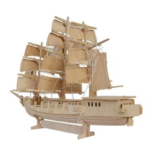 Aircraft Modle Mayitr 1set Wooden Sailing Ship Model 3D Puzzle High Quality Wood Construction Simulation Models Kit for Kid Adult 231026