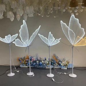 Zemin lambaları düğün ışık kelebekleri led dantel lamba romantik yaratıcı asılı kelebek yol yükü geçidi parti sahne ışıkları üzerinde.