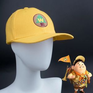 Top Caps Komik Mektup Beyzbol Kapağı Anime Wilderness Explorer Russell Cosplay Şapkası Sarı Nakış Kamyoner Baba Şapkası Kemik Garros 231025