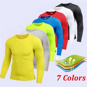 Men's T-Shirts Comfortable Mens Compression Under Base Layer Top Long Sleeve Tights Sports Rashgard Running T-shirt Gym T Shi2775
