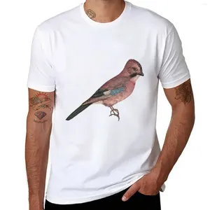Erkek Polos Kuş Sanatı-Avrasya Jay Vintage Baskı T-Shirt Özel Tişörtler Erkekler İçin Siyah Tişörtler