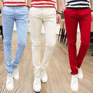 Men Stretch Skinny Jeans Fashion Casual Slim Fit Denim Trousers White Pants Male Brand Clothes Business 98% Cotton Men's289E