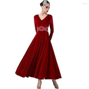 Stage Wear FLHY0285 Shining Waist V Neck Female Ballroom Dance Dress Women Modern Waltz Dances Tango Training Costume