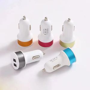 2.1a Mini Çift USB Metal Araç Şarj Cihazı 2 Port 12V Otomatik Araba USB Şarj Cihazı Adaptörü iPhone Samsung S22 Xiaomi Tablet