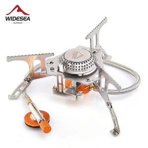 Stoves Widesea Camping Gas Stove Outdoor Tourist Strong Fire Heater Tourism Cooker Survival Furnace Supplies Equipment Picnic 231025