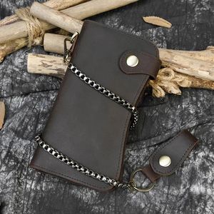 Wallets Genuine Leather Purse For Men Multi Card Wallet With Wrist Sling Black Brown 6 Inch Mobile Phone