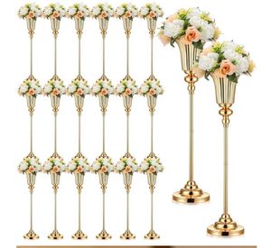 10 PCS Düğün Merkezi Dekoratif Masa Masası Metal Trompet Çiçek Stand Noel Resepsiyon Yıldönümleri