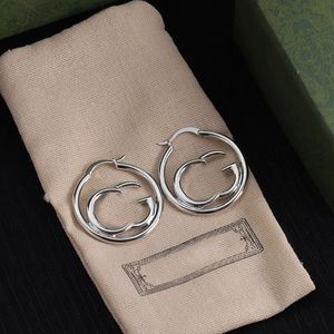 Designer Women Hoop Earrings Silver Alloy Chic Huggie Studs With Gift Box Package Christmas Valentine Day