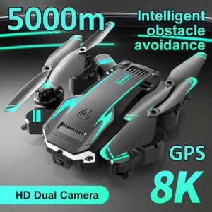 Droni Uav intelligenti Drone 8K 5G GPS Professionale HD Doppia fotocamera Fotografia aerea Evitamento ostacoli Elicottero a 4 rotori RC Distanza 5000M Wifi Dron 360 Gesto