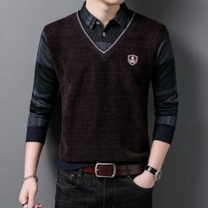 Men's Sweaters Fashion Brand Sweater For Mens Pullovers Slim Jumpers Warm Stand Collar Loose Sweater Homme Men Clothes 231026