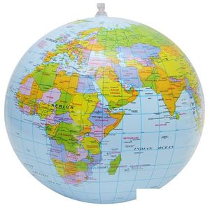 Andere Büroschulbedarf Großhandel 16 Zoll aufblasbarer Globus Welt Erde Ozean Karte Ball Geographie Lernen Bildungsstudent Kind Dh4Fs