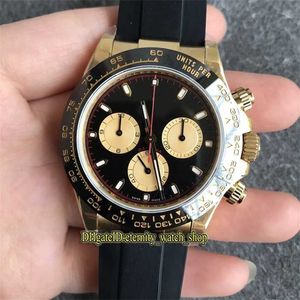 Luxury Watch N V3 Super version 904L Steel Gold Case CAL.4130 SA4130 Chronograph Automatic Black Mens Watch Rubber Strap 116518 Stopwatch Watches 116508