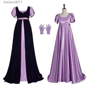 Trajes de Anime Regência Vestido Bridgerton Dance Party Vintage Victorian Ball Venha Jane Austen Saia Mulheres Vestido Cosplay Império Vestido Halloween L231027