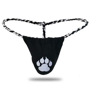 Трусики Трусики Bear Paw Claw Нижнее белье Мужские стринги с бандажами Bear Gay G-стринги Трусы с Т-образной спинкой Нижнее белье Бикини с выпуклой сумкой Hundoshi M L XL XXL 231027