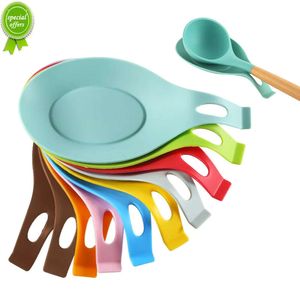 Spoon Storage Holder Silicone Insulation Spoon Pad Pot Mat Heat Resistant Tablemat Eat Drink Glass Coaster Tray Kitchen Supplies