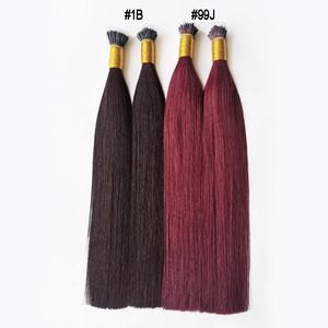 Nano Rings Hair Extension Remy Micro Bead Hair Extensions Keratin Fusion Human Hair 100 strands 100g Black Brown Blonde 14-26inch