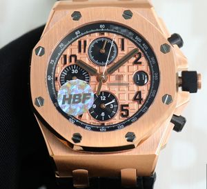 AP2024 OAK HBF FactoyLuxury Saatler Tasarımcı Marka Logosu Kutu Yüksek Kalite Tarih 44mm Saatler Su Geçirmez