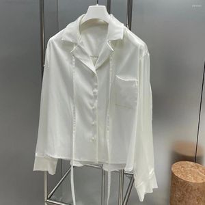Kadın T Shirt Moda Klasik Modaya Gizli Lüks Tasarımcı Kumaş Günlük Beyaz Nakış Up Gömlek Bluz Kadınlar L1