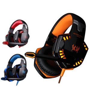 Kotion Each G2000 Stereo-Headsets mit 3,5-mm-Stecker-Mikrofon, Gaming-Kopfhörer für PC, Computer, PS4, Xbox, Laptop, Notebook, Geräuschunterdrückung, Metallhalterung, großer Ohrenschützer