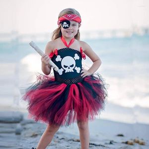 Tema Kostümleri Kız Kafatası Desen Korsan Çocuklar Günü Maskeli Sarda Tutu Giydirme Cadılar Bayramı