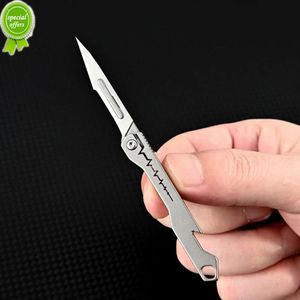 Titanyum alaşım mini katlanır bıçak şişe açıcı keskin bıçak kağıt kesme sanat bıçağı açma ekspres dağıtım kutusu bıçağı
