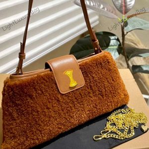 Tasarımcı Çanta Çanta Çanta Tote Çanta Bulut Zarfı Çanta Çapraz Koyu Lady Omuz Çantaları Altın Zincir Moda Peluş Kürk Çanta Çanta Flap Cüzdan 231026