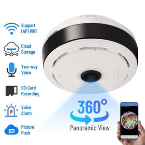 V380 WiFi Panorama Kamera 1080p Güvenlik Kamerası 360 Derece Panoramik Balık İP Kamera Gece Görüşü CCTV Gözetim Kamerası