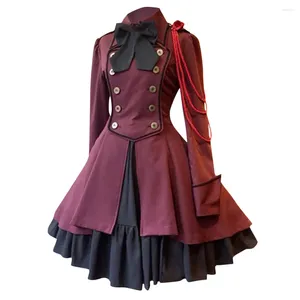 Sıradan Elbiseler Ortaçağ Rönesans Tatlı Lolita Elbise Kadınlar Vintage Falbala Bowknot Victorian Kawaii Kızlar Gotik Stil Prenses