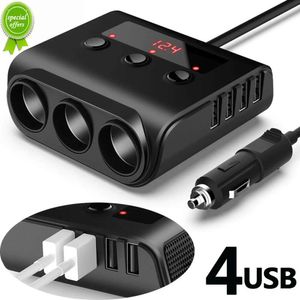 Yeni 12V/24V 3 Yolu Otomatik Soketler Araç Çakası 5 USB Şarj Cihazı Ayırıcı Daha Çakmak 5V 3.1A Voltaj Ekranlı Çıkış Gücü