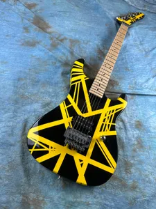 5150 Elektro Gitar, İthal Alder Gövdesi, Kanada Akçaağaç Klavye, İmza, Klasik Sarı ve Beyaz Çizgiler, Yıldırım Ambalajı