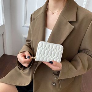 Bags Store Outlet Women's Small 2023 New Student Advanced Soft Leather Zipper coin purse Wallet Short Embroidered Thread Money Clip Girl