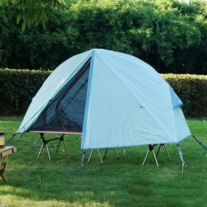 Tendas e abrigos Camping Tenda dobrável portátil ao ar livre fora do chão Única pessoa à prova d'água resistente a UV usado com cama para caminhadas