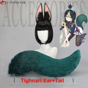 Catsuit kostümleri oyunu genshin darbesi kulak 60cm uzunluğunda kuyruk şapkası yumuşak bükülebilir peluş peluş tighnari kostüm cosplay prop parti