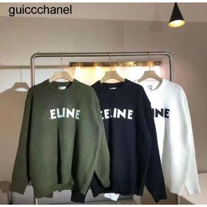 23SS Yeni Kadın Sweaters Marka Sıradan Kadın Tasarımcı Sweaters CE Erkek Yuvarlak Boyun Yaka Çubukları Siyah Beyaz Çift Giyim Kadın Sweater