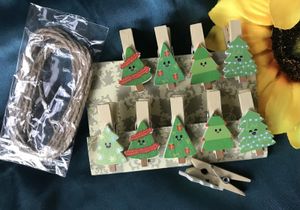 Dekoratif Nesneler Figürinler Noel Ağacı 120Pieces Ahşap Pegs Po Paperlar Pin Clothespins Parti Favor Süslemeleri 231027