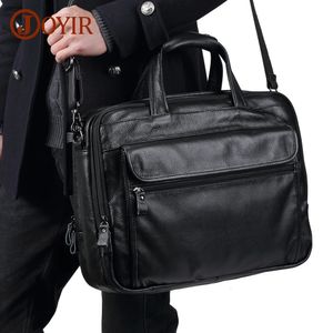 Laptop Bags JOYIR Men Briefcases Genuine Leather Handbag 156"Laptop Messenger Shoulder Bag for Documents Men's Business 231027