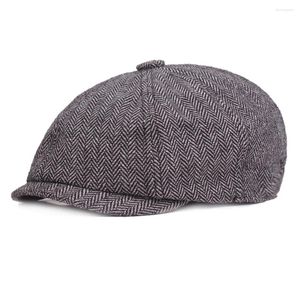 Sboy Hats Adults Men Cap Washable Cotton Blend Beret Ergonomic Design Portable Outdoor Twill Weaving Octagonal Painter Adjustable