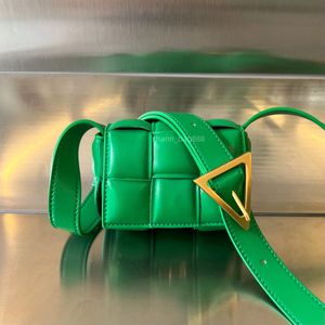 10A Replica di alto livello BV's Candy Cassette Borse Designer Pelle bovina lavorata a maglia Donna Mini borsa imbottita 12 cm Fshion Borse in vera pelle verde oro Spedizione gratuita VV034