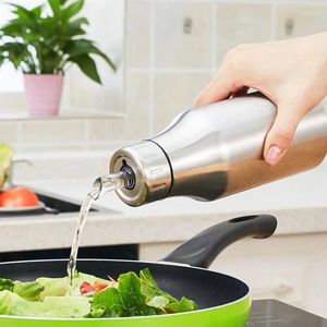 Su Şişeleri 1000ml 304 Paslanmaz Çelik Sirke Yağı Drizzler Can Zeytin Dağıtıcı Şişe Konteyner Pişir Sızdır Gözden Mutfak Pişirme Sağlıklı