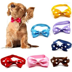 Dog Collars Adjustable Pets Dots Pattern Ribbon Bow Ties Cute Puppy Small Dogs Cats Comfortable For Collar Pet Accessories