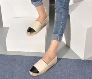 Modische Damen-Espadrilles, Freizeitschuhe, flache Schuhe, echtes echtes Leder, Designer-Loafer, Slip-On-Plattform, Damenkleid, Fischer-Leinwandschuh, großer Rabatt, Größe 34–42