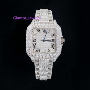 Luxury Custom Iced out VVS 1 VS1 GRA Certified Reply Studded Moissanite Diamond Buss Down HipHop Jewelry Watch Pass Tester