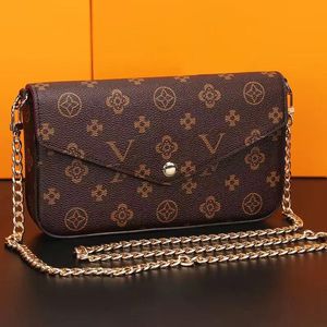 Дизайнерская сумка, комплект из 3 предметов, Pochette Felicie Chain, женские сумки, сумка через плечо, кошелек Louiseitys, модная сумка через плечо, большая сумка, кошелек с коробкой, 61276 lvitys