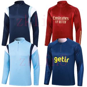 2023-2024 Men's Soccer Jersey, Half-Pulled Long Sleeve Football Training Suit, Breathable and Quick-Drying