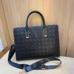 Üst Ayna Kalite Luxurys Erkekler çanta iş çantası bir omuz çanta çanta çanta bilgisayar çantası gerçek deri kombinasyon el çantaları siyah haberci çanta