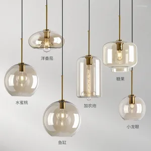 Pendant Lamps Dining Room Chandelier Creative Glass Staircase Cafe Simple Modern Indoor Lighting Living Hanglamp Woonkamer