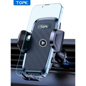 TOPK D36-G Универсальный автомобильный держатель для телефона с зажимом-крючком, вентиляционное отверстие, автомобильное крепление, вращение на 360°, универсальное крепление для мобильного телефона для мобильного телефона