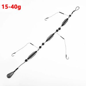 Balıkçılık Aksesuarları Hook Yapay Cazibe Yem Kafesi Set Besleyici Baitholder Anzol Peche Yayın Balığı Jigs Sazan Takım Araçları 15G 40G 231030