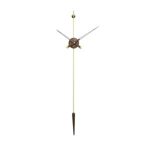 Производители оптом для гостиной современные креативные минималистичные испанские настенные часы из черного ореха с большими стрелками и бесшумными подвесными часами